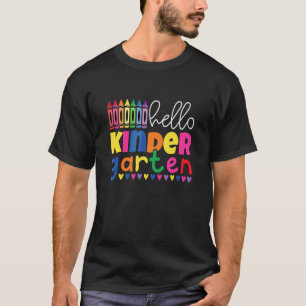 Camiseta Olá Jardim de Infância Primeiro Dia de Volta às Au