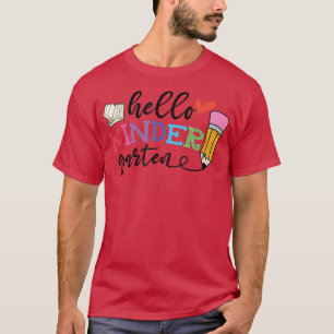 Camiseta Olá Jardim de Infância Primeiro Dia do Jardim de I