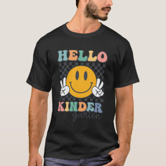 Camiseta Olá Jardim de Infância Retro Sorria Professores Cr