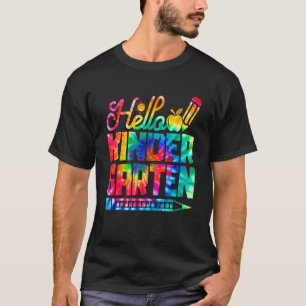Camiseta Olá, Jardim De Infância, Tie Dye De Volta À Escola