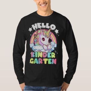 Camiseta Olá Jardim de Infância Unicórnio Garotas Bonitas D