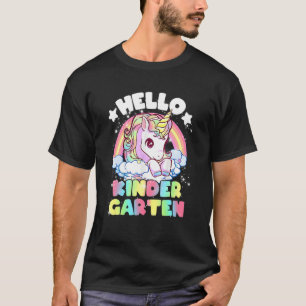 Camiseta Olá Jardim de Infância Unicórnio Garotas Bonitas D