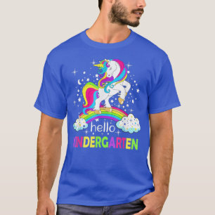 Camiseta Olá Jardim De Infância Unicórnio Primeiro Dia De T