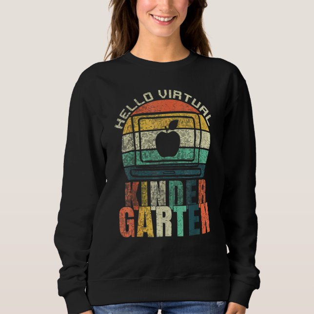 Camiseta Olá, Jardim De Infância Virtual De Volta À Escola  (Frente)