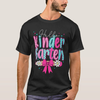 Camiseta Olá Jardim de Infância Volta às Aulas Primeiro Dia