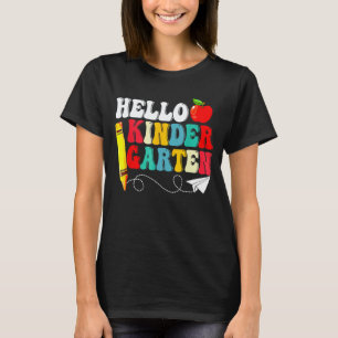 Camiseta Olá Jardim de Infância Volta às Aulas Professor Al