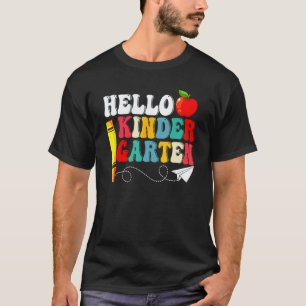 Camiseta Olá Jardim de Infância Volta às Aulas Professor Al