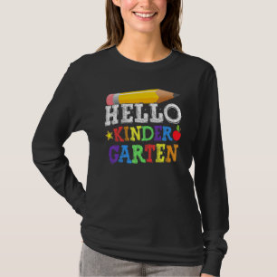 Camiseta Olá Jardim de Infância Volta às Aulas Professor Al