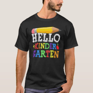 Camiseta Olá Jardim de Infância Volta às Aulas Professor Al