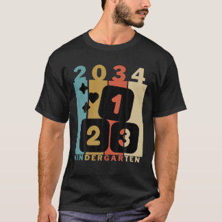 Camiseta Olá Jardim Infantil 1Rua De Volta Para Garota Esco