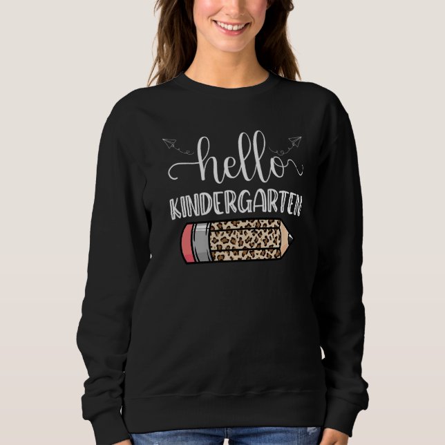 Camiseta Olá, Jardim Infantil Leopard De Volta Ao Professor (Frente)