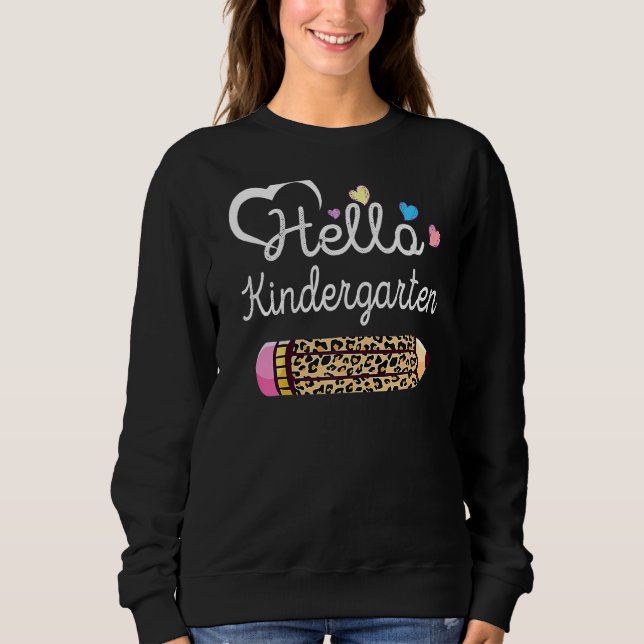 Camiseta Olá, Jardim Infantil Leopard De Volta Ao Professor (Frente)