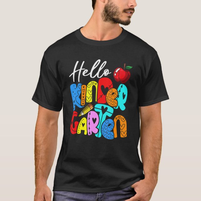 Camiseta Olá Kindergarten Team Kinder De Volta Ao Tea Da Es (Frente)