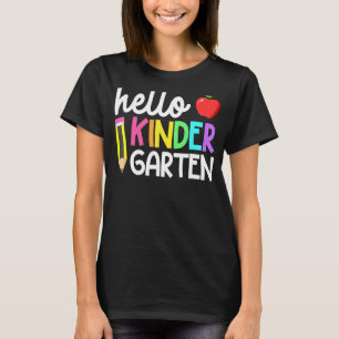 Camiseta Olá Kindergarten Team Kinder De Volta Ao Teac Da E