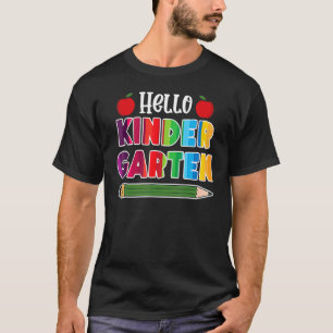 Camiseta Olá Kindergarten Team Kinder De Volta Ao Teac Da E