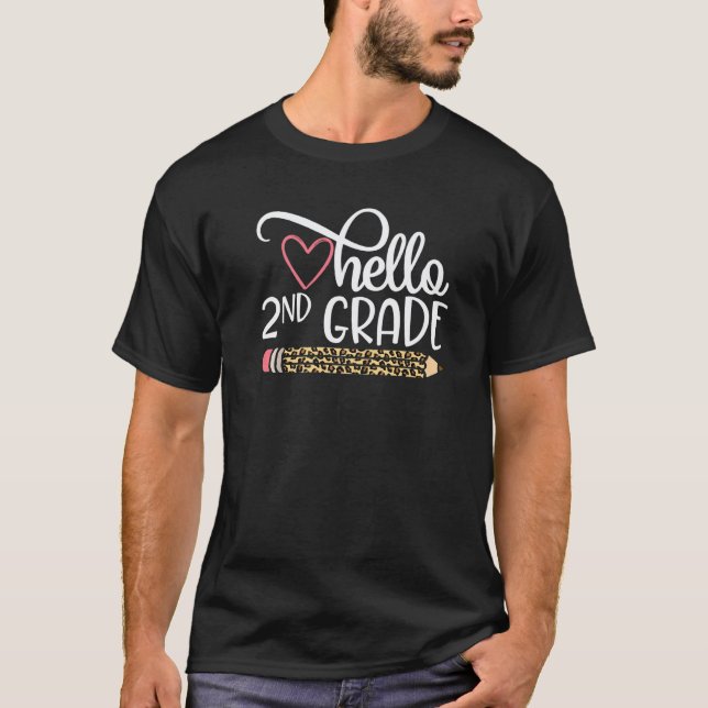 Camiseta Olá Lápis de Volta às Aulas da 2ª Série Leopardo C (Frente)