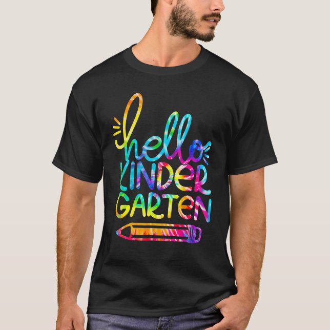 Camiseta Olá Lápis Do Jardim De Infância De Volta Ao Profes (Frente)