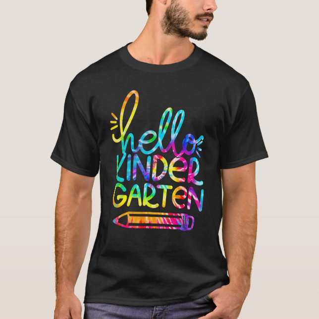 Camiseta Olá Lápis Do Jardim De Infância De Volta Ao Profes (Frente)
