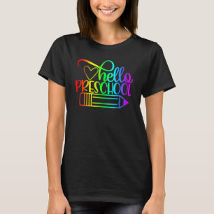 Camiseta Olá Lápis Pré-Escolar De Volta à Escola Professor