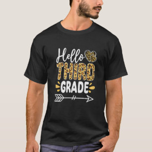 Camiseta Olá, Leopardo do 3º ano de volta à escola no 1º di