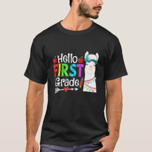 Camiseta Olá Lhama da Primeira Série De Volta às Aulas Prim