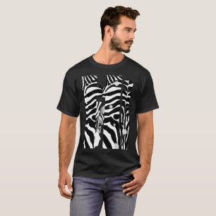 Camiseta "Olá!" listras pretas/brancas da zebra abstraem n