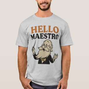 Camiseta Olá Maestro – Música de Desenho Animado Vintage de