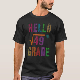 Camiseta Olá Matemática 7ª Série Raiz Quadrada 49 Estudante
