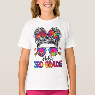 Camiseta Olá, Menina De Cabelo Mensageiro Do 3º Ano, Volta