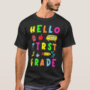 Camiseta Olá Menina Primeiro Ano De Volta Para Professores