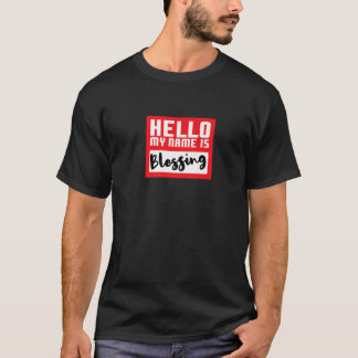 Camiseta Olá, meu nome é Bênção disfarçada Funny Hallow