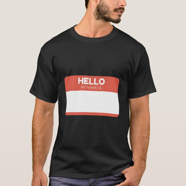 Camiseta Olá, Meu Nome É - Design de Vazio Personalizado (Frente)