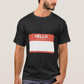 Camiseta Olá, Meu Nome É - Design de Vazio Personalizado