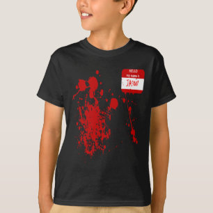 Camiseta Olá Meu Nome É Jason Dia de as Bruxas engraçado Co