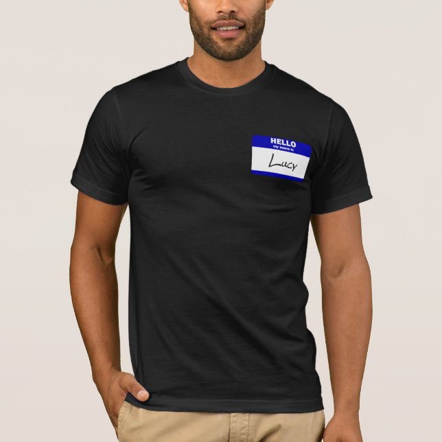 Camiseta Olá! meu nome é Lucy (azul) (Frente)