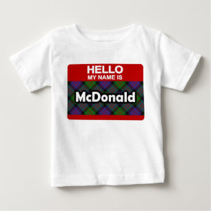 Camiseta Olá Meu nome é McDonald Scottish Clan Tartan