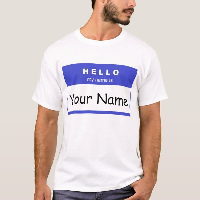 Camiseta Olá! meu nome é (o azul) (Frente)