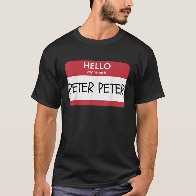 Camiseta Olá Meu Nome É Peter Peter Dia de as Bruxas engraç (Frente)