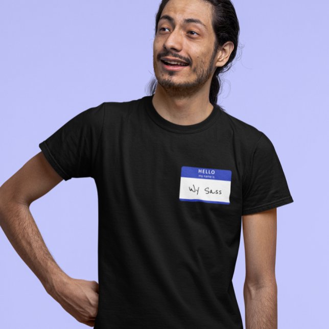 Camiseta Olá Meu nome é Rude ou Funny Blue Personalizável (Criador carregado)