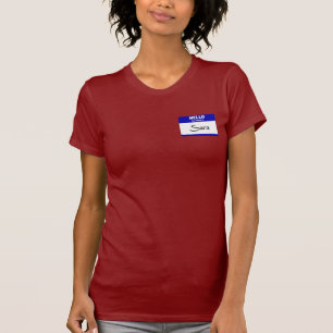 Camiseta Olá! meu nome é Sara (azul)