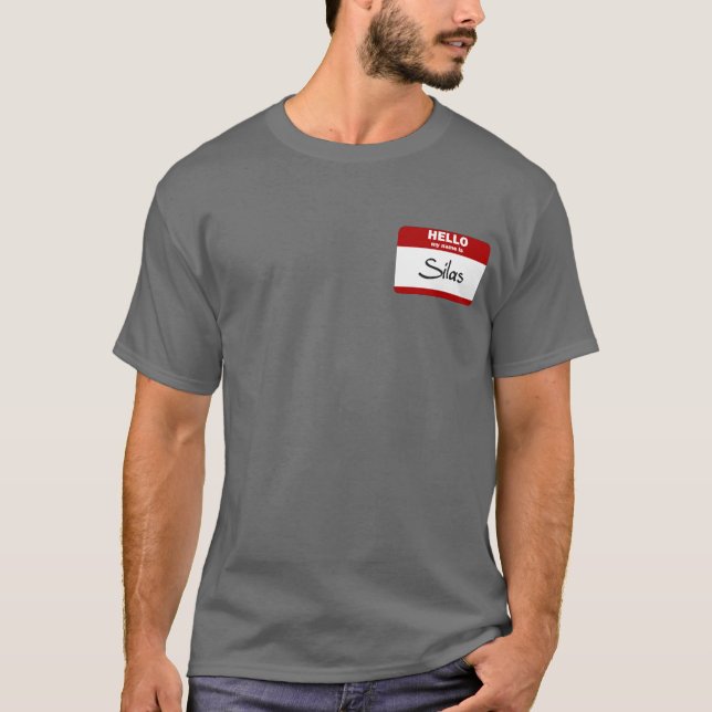 Camiseta Olá! meu nome é Silas (vermelho) (Frente)