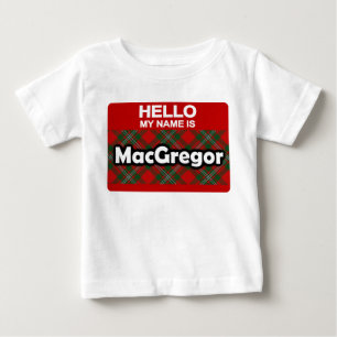 Camiseta Olá! meu nome é Tartan escocês do clã de MacGr