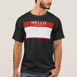 Camiseta Olá Meu Nome É Vazio Nametag Novelesca
