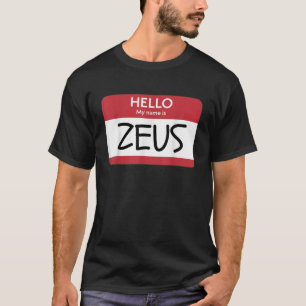Camiseta Olá Meu Nome É Zeus Engraçado Grego Deus Halloween