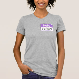 Camiseta Olá, meus pronomes são: Ela