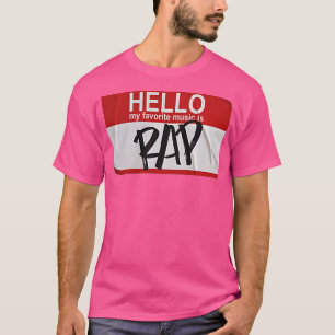 Camiseta Olá Minha música favorita é Rap, Nome de etiqueta