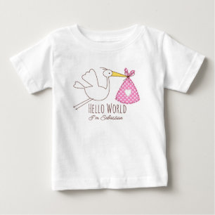 Camiseta Olá Mundo Bebê Menino Eu Sou Sebastião Personaliza