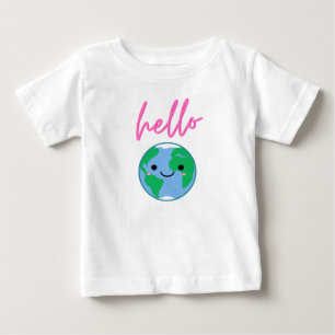 Camiseta Olá Mundo Crianças Fofas