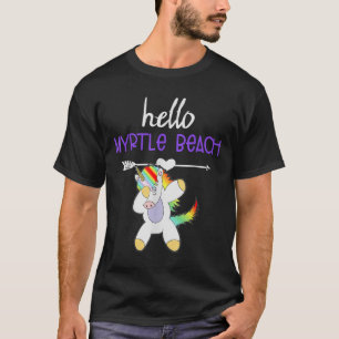 Camiseta Olá Myrtle Beach South Carolina Dabbing Unicorn