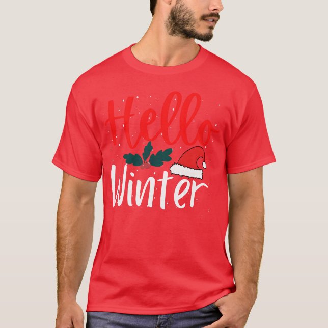 Camiseta Olá Natal, menina de Natal linda de inverno (Frente)